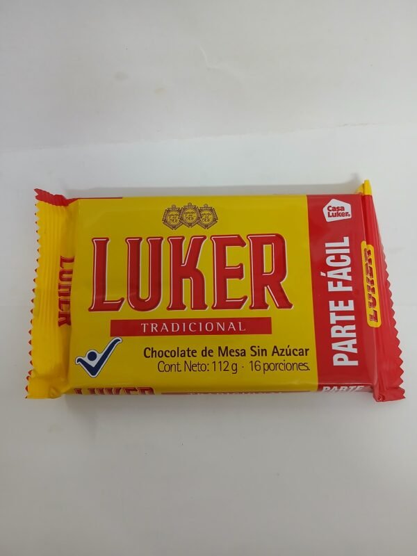 Chocolate Luker tradicional sin azúcar 112g